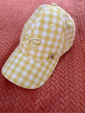 Yellow Gingham Juicy Couture Bow Baseball Cap